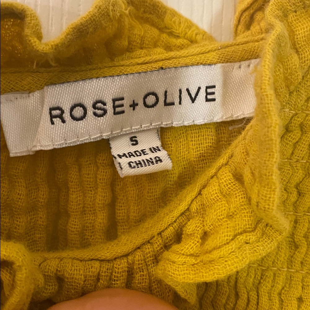 Rose & Olive Mustard Ruffled Blouse - Picture 10 of 11